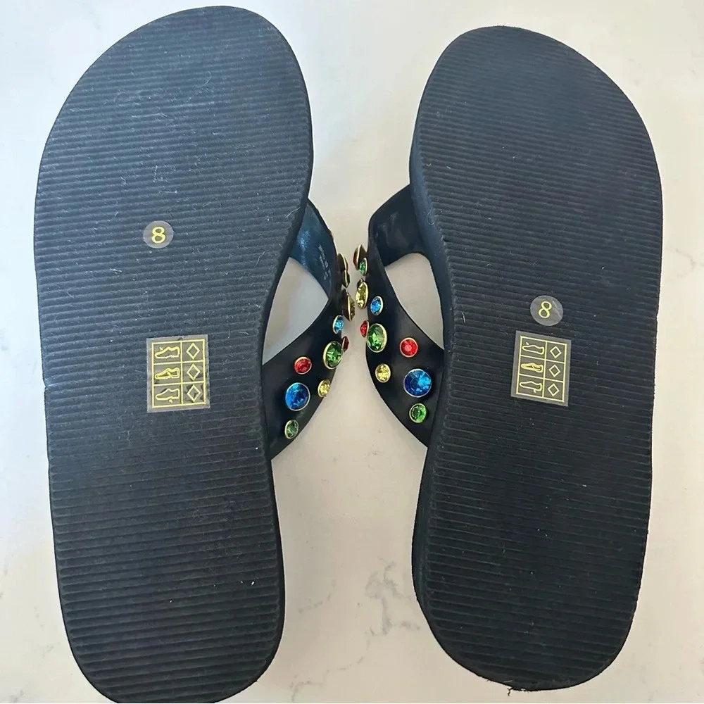 Jeffrey Campbell Iconics Sandals black with multicolored embellishments Size: 8 - Picture 5 of 5